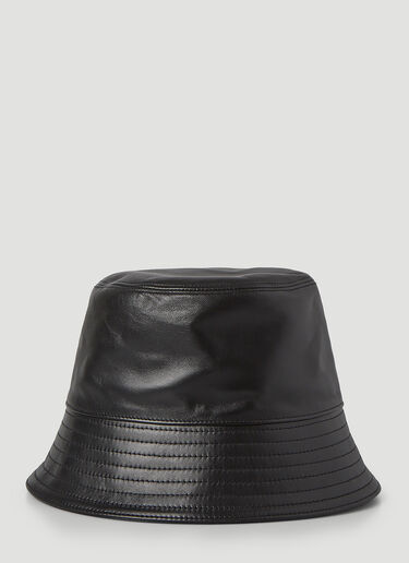 Prada Leather Bucket Hat Black pra0245062