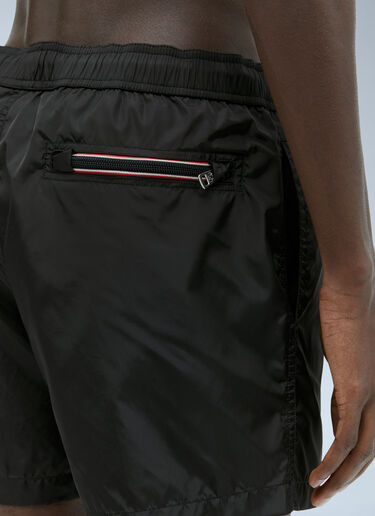 LN-CC® - Moncler: Logo Patch Swim Shorts - Black Moncler Logo Patch Swim Shorts Black mon0155017