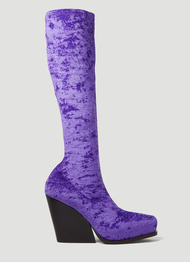 Stella McCartney Velvet Cowboy Boots Purple stm0250049