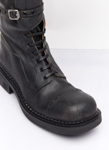 Miu Miu High Leather Boots Black miu0258041