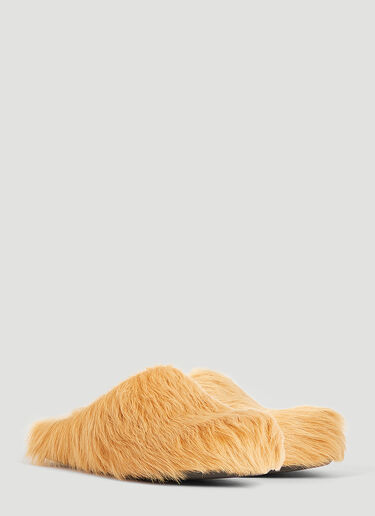 Marni Fussbett Hairy Mules Yellow mni0253045