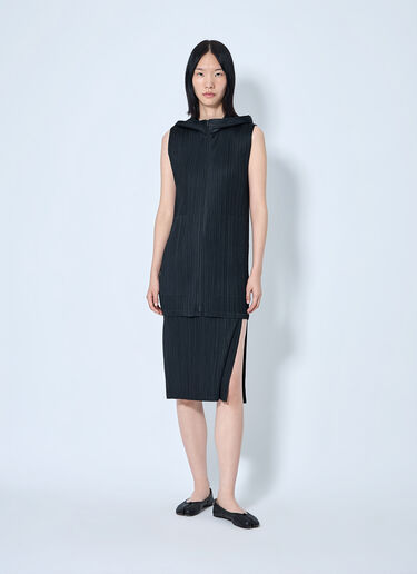 LN-CC® - Pleats Please Issey Miyake: Pleated Zip-Front Sleeveless Tio - Black Pleats Please Issey Miyake Pleated Zip-Front Sleeveless Tio Black plp0265002