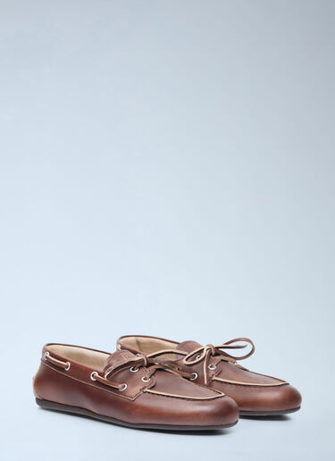 Miu Miu Lace-Up Loafers Brown miu0256013