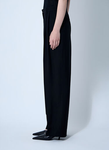 TOTEME Double-Pleat Fluid Pants Black tot0261039