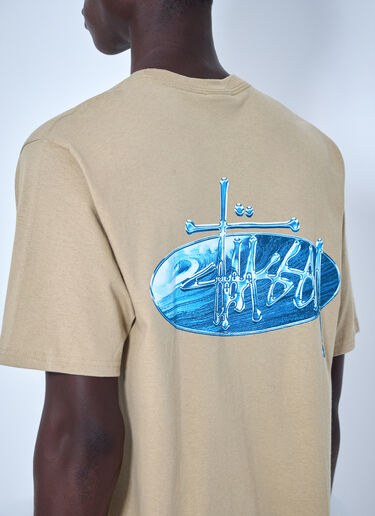 LN-CC® - Stüssy: Wave Oval Tシャツ - ベージュ Stüssy Wave Oval Tシャツ ベージュ sts0164028