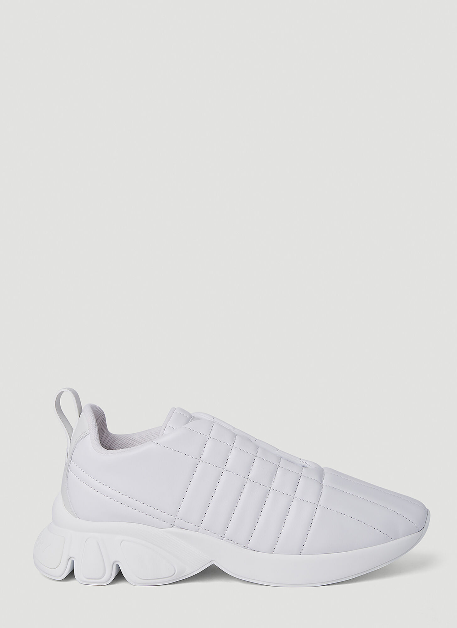 Shop Burberry Quilted Classic Sneakers In White