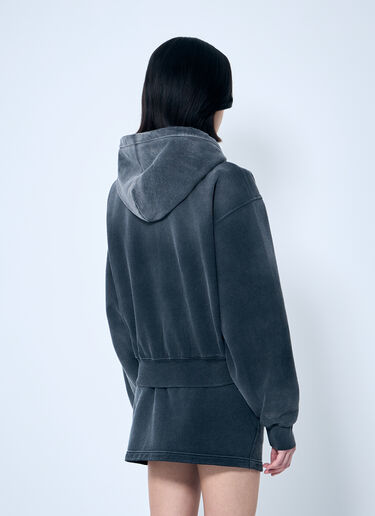 Zip-Up Sweater With Rhinestone Drawstring Alexander Wang Zip-Up Sweater With Rhinestone Drawstring Grey awg0259017