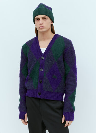 Burberry 菱形纹羊毛无檐便帽 紫色 bur0154032