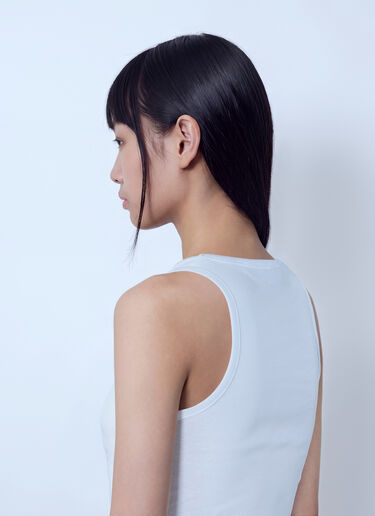 LN-CC® - GANNI: Compact Rib Jersey Tank Top - White GANNI Compact Rib Jersey Tank Top White gan0265006