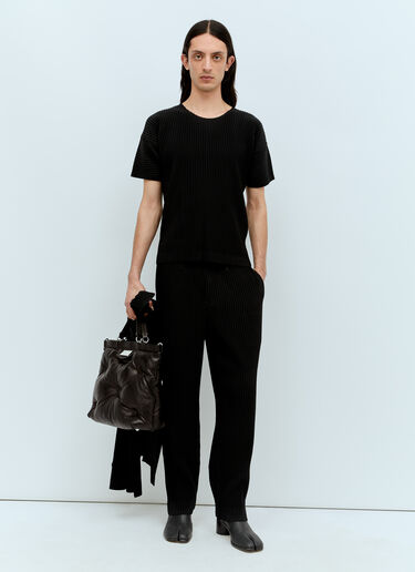 Homme Plissé Issey Miyake 基础款圆领褶裥上衣 黑色 hmp0156002