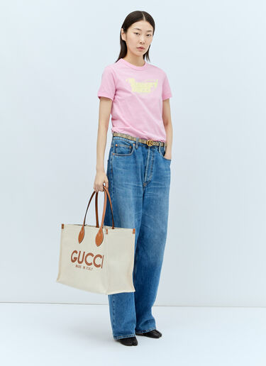 Gucci 그래픽 아플리케 티셔츠 핑크 guc0255056