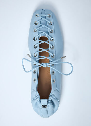 GANNI Eyelets Lace Up Ballerina Light Blue gan0261028