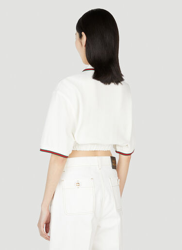 Gucci Cropped Polo Top White guc0251190