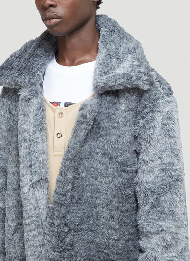 Youths In Balaclava Faux-Fur Coat Grey yib0142006