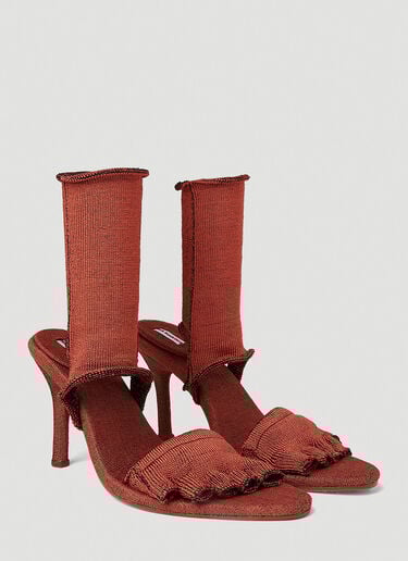 Isa Boulder Short Garter Heel Sandals Red isa0249017