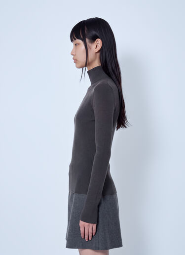 LN-CC® - Max Mara: Ribbed Turtleneck Sweater - Grey Max Mara Ribbed Turtleneck Sweater Grey max0266225