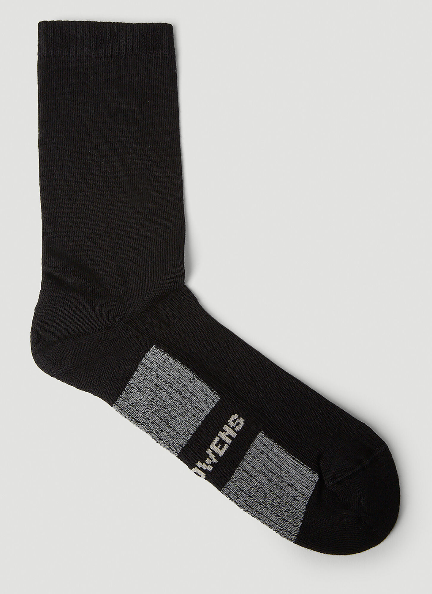 Rick Owens Logo Intarsia Socks In Black