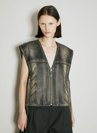 Eytys Harper Emboss Vintage Leather Vest Grey eyt0354006