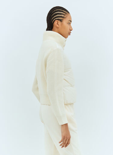 Moncler Zip-Up Padded Cardigan Cream mon0259034