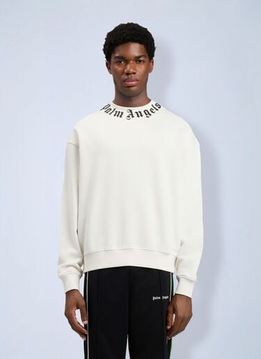 Palm Angels Neck Logo Sweatshirt White pma0164032