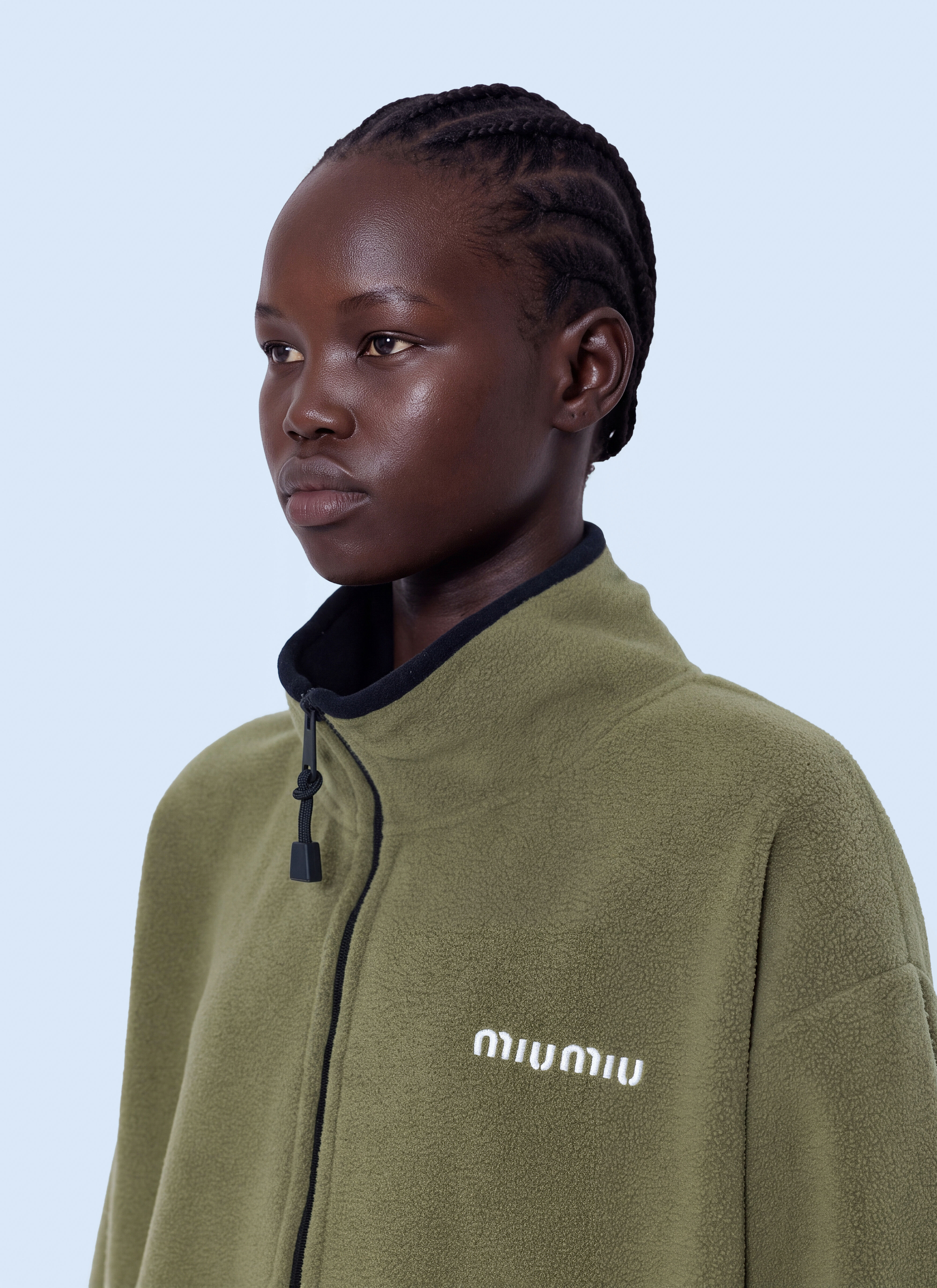 Miu Miu レディース フリースジッパージャケット の オリーブ | LN-CC®