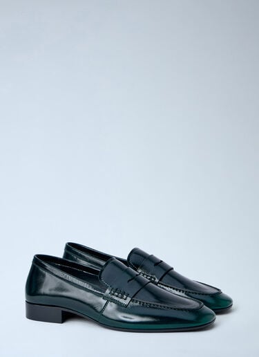 Dries Van Noten Polished Leather Loafers Green dvn0263025
