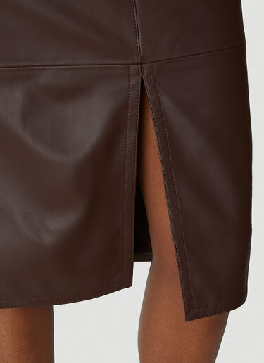 Max Mara Corsica Leather Skirt Brown max0249010
