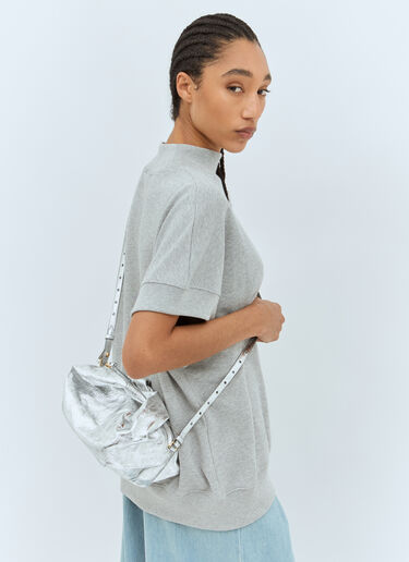 Dries Van Noten Medium Twist Metallic Handbag Silver dvn0257005
