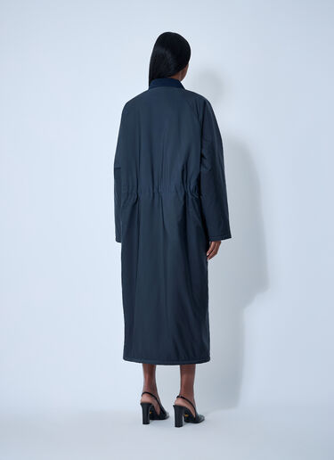 Prada Logo Print Long Coat Blue pra0262057