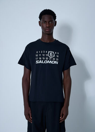 MM6 Maison Margiela x Salomon 徽标图案 T 恤 黑色 mms0161004
