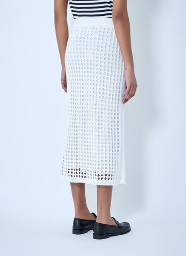 Max Mara Crochet Midi Skirt White max0264028