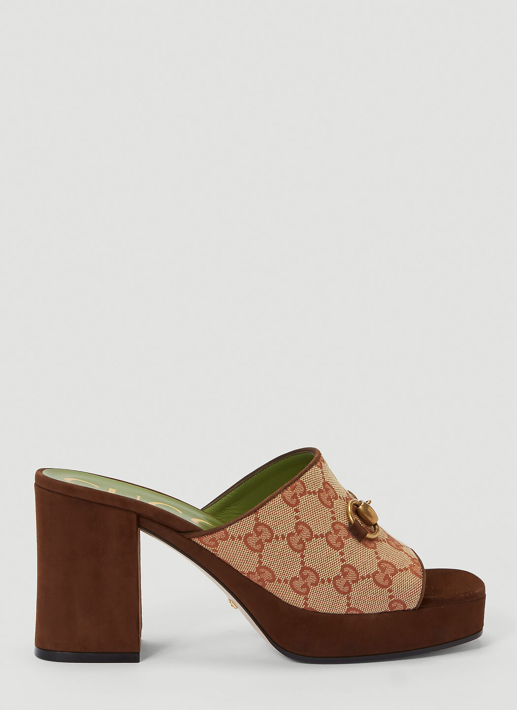 Gucci canvas top mules