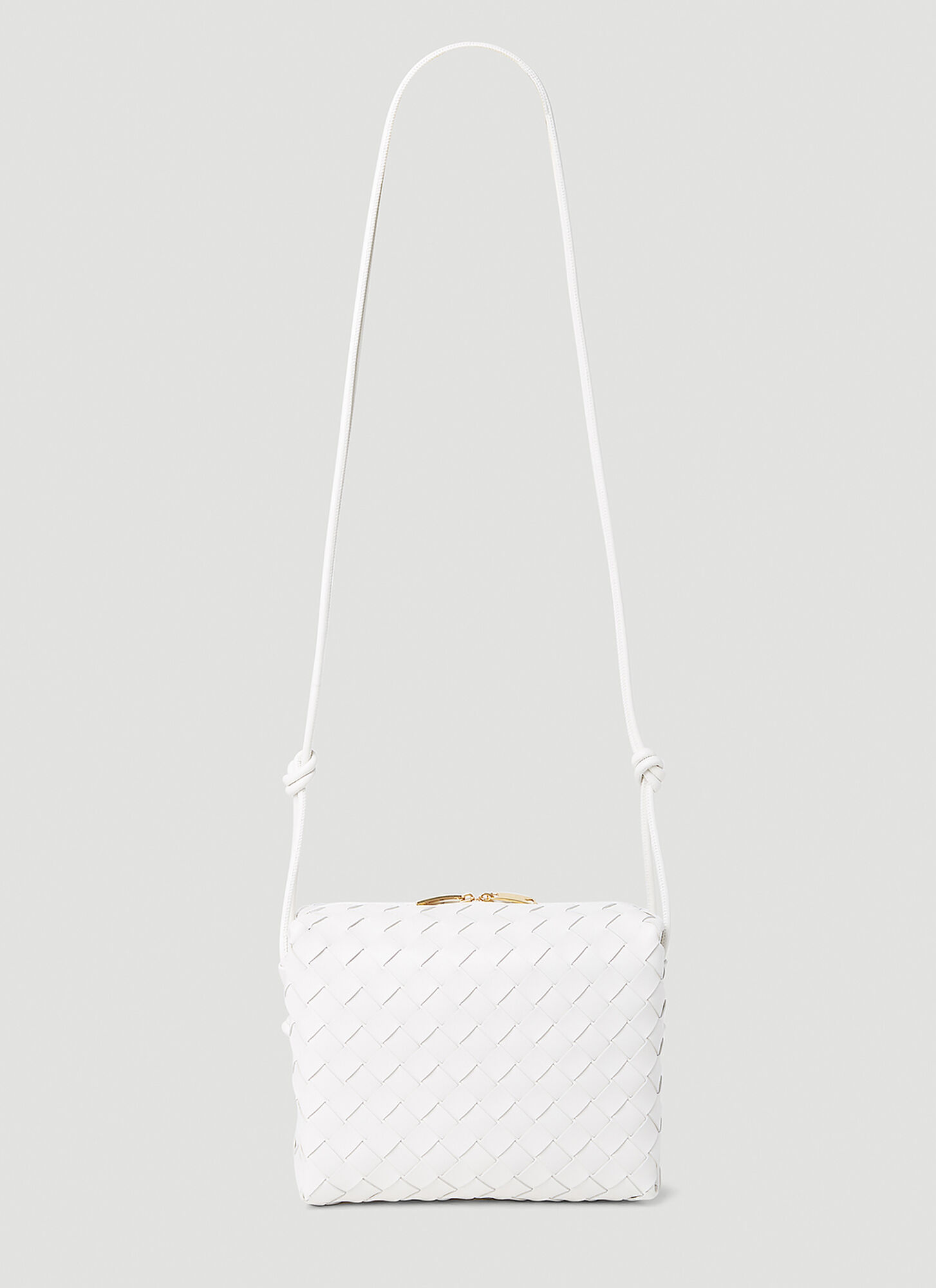 Shop Bottega Veneta Small Loop Shoulder Bag In White