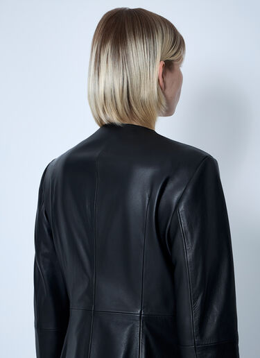 TOTEME Collarless Leather Jacket Black tot0261041