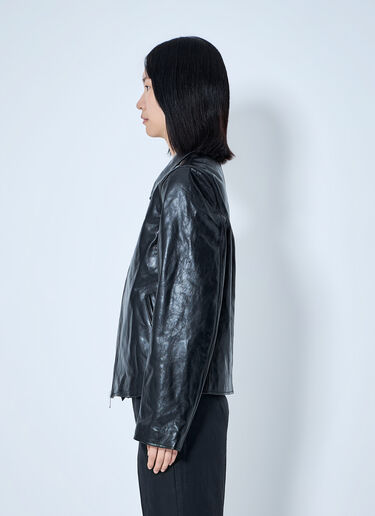 Our Legacy Mini Top Dyed Leather Jacket Black our0265038