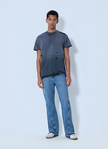 Gallery Dept. Distressed Cotton Jersey T-Shirt Grey gdp0164007