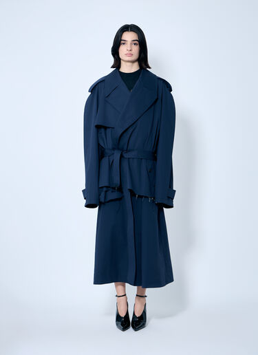 Balenciaga 短款做旧下摆风衣  蓝色 bal0259004