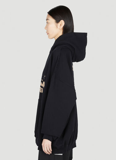 Balenciaga Logo Print Hooded Sweatshirt Black bal0251039