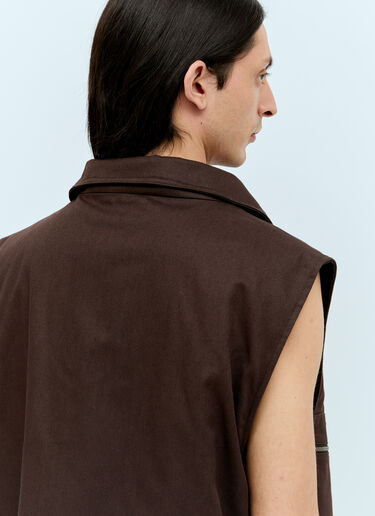Zip Pocket Gilet MHL by Margaret Howell Zip Pocket Gilet Brown mhl0156013