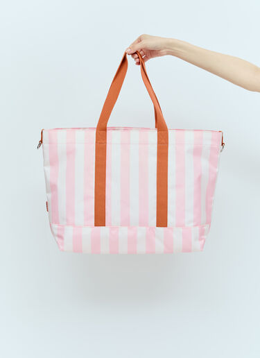 Acne Studios Logo Print Striped Tote Bag Pink acn0255029