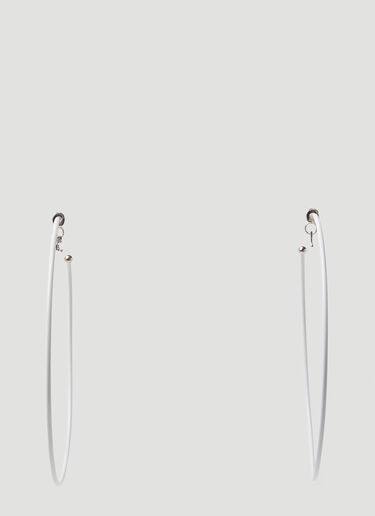 Courrèges 徽标铭牌圆圈耳环 白色 cou0249018
