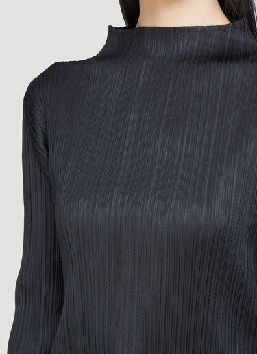 Pleats Please Issey Miyake Basics Long-Sleeved Top Black plp0240004