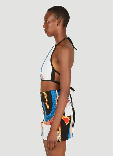 Ambush Halterneck Graphic Knit Top Blue amb0250014