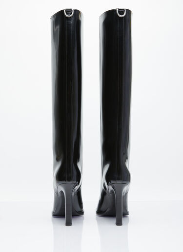 Saint Laurent Nina High Leather Boots Black sla0253057
