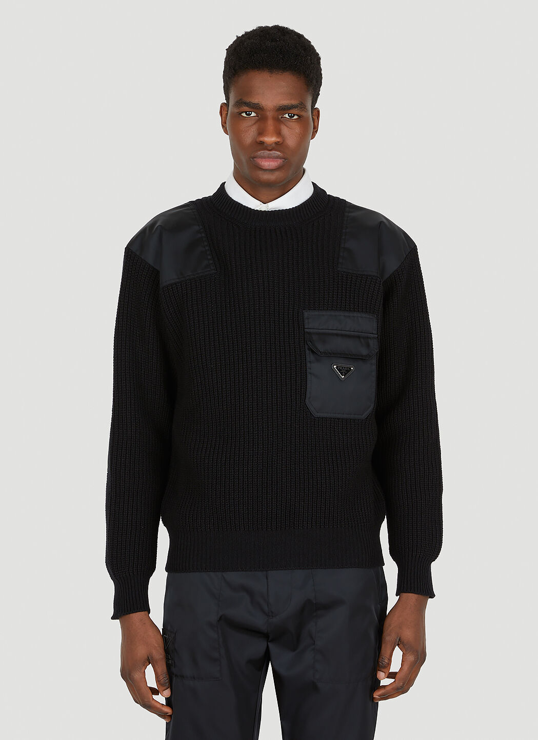 Prada Military Sweater in Black LN CC