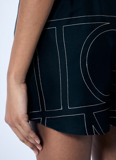 TOTEME Monogram Silk Shorts Black tot0259014