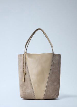 Chloé Spin Suede Tote Bag Beige chl0263096