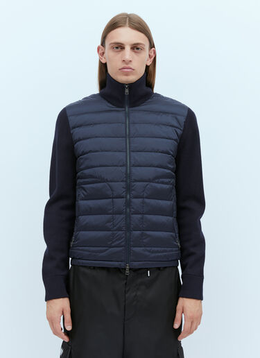 Logo Patch Zip-Up Cardigan Moncler Logo Patch Zip-Up Cardigan Navy mon0153018