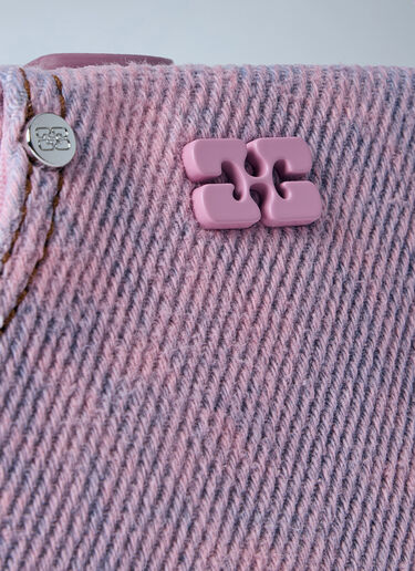 GANNI Bou Mini Denim Handbag Pink gan0263046