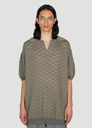 Isa Boulder Sphere Knit Polo Shirt Grey isa0151005